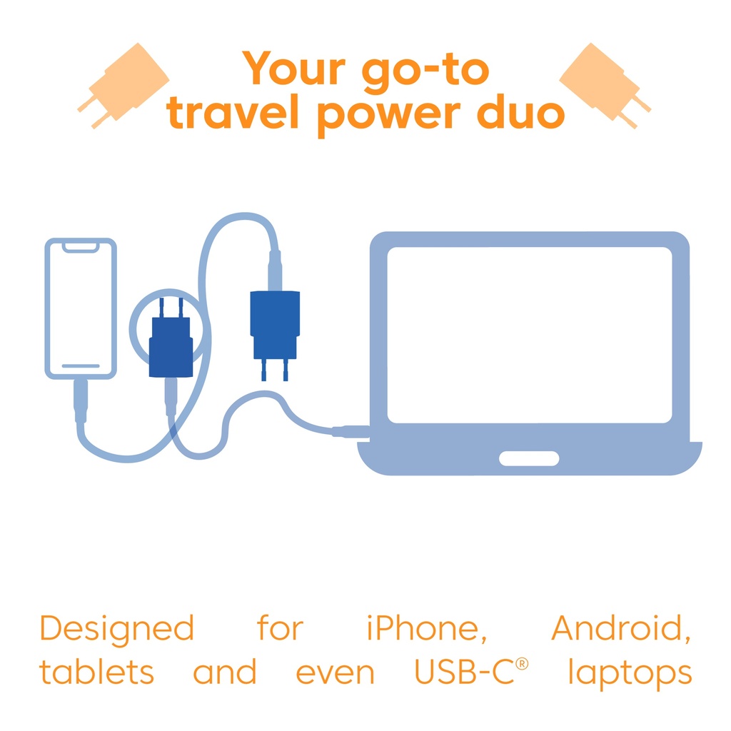 2-Pack USB-C® Charger 30 Watt White