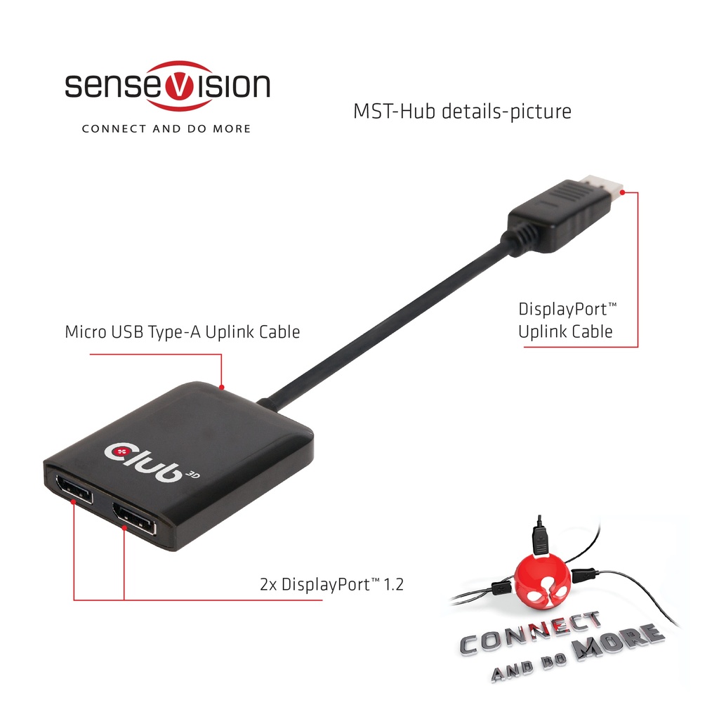 Multi Stream Transport Hub DisplayPort™ 1.2 Dual Monitor