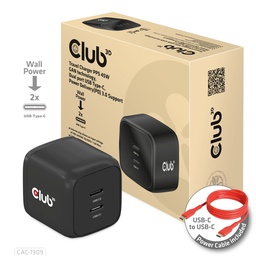 [CAC-1909EU] CAC-1909EU Travel Charger PPS 45W GaN Dual USB‑C PD 3.0